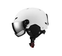 B Baosity Casque de Snowboard avec Lunettes Fixées Casque de Ski Absorbant Les Chocs Doublure Confortable Bretelle Réglable Doublure Amovible Utilisation Multip, L White