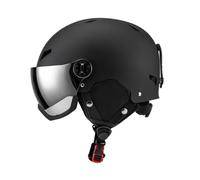 B Baosity Casque de Snowboard avec Lunettes Fixées Casque de Ski Absorbant Les Chocs Doublure Confortable Bretelle Réglable Doublure Amovible Utilisation Multip, M Black