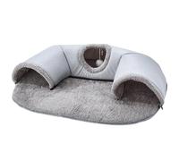 B Baosity Centre D'activités pour Chats, Tunnel de Jeu en Moquette Amovible, Aire de Jeux 2 en 1 pour Chats D'extérieur et Lapins, 85cmx70cm