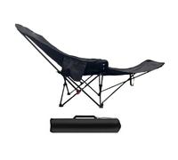B Baosity Chaise de Camping Réclinable Confortable Fauteuil Pliant Portable avec Trois Positions D'Inclinaison Appui-Jambes Détachable Tissu Oxford Support Ergo, Noir