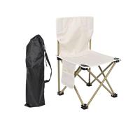 B Baosity Chaise Pliante Chaise de Camping Extérieure Tabouret Compact Portable avec Système Antidérapant Dossier Ergonomique Pliant et Sac pour Camping Plage F, Blanc