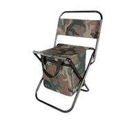 B Baosity Chaise Pliante de Camping Tabouret Pliable Sac Isotherme Siège de Pêche Accoudoir Dossier Fer Oxford Adaptée pour Plage Pêche Randonnée, Motif Vert