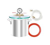 B Baosity Chambre à Vide Chambre En Acier Inoxydable Résine de Dégazage époxy de Silicone Stabilisant Le Bois Couvercle Transparent Baril de Démoussage sous Vid, 2 gallons