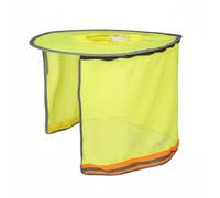 B Baosity Chapeau de Protection Solaire Doté d'un Bord Extra Large Rideau Long pour la Nuque Fixation Universelle Casque Matériau, Jaune Vif, Fermeture Éclair, 1 Mètre, Élastique, Jaune Vif
