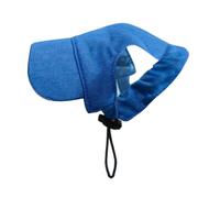 B Baosity Chapeau pour Chien avec Ouvertures pour Les Oreilles, Accessoire en Toile Ajustable pour Animaux de Compagnie, Casquette D'été avec Sangle de Sécu, Bleu, S