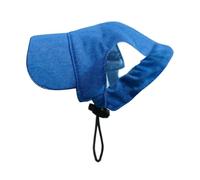 B Baosity Chapeau pour Chien avec Ouvertures pour Les Oreilles, Accessoire en Toile Ajustable pour Animaux de Compagnie, Casquette D'été avec Sangle de Sécu, Bleu, L
