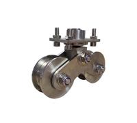 B Baosity Charnière en Acier Inoxydable de Guidage Chariot à Roulettes Plaque de Base Mécanisme de Porte Acier 304 Anticorrosion, 22H Universel Double Roue Acier Inoxydable 304