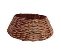 B Baosity Collier de Sapin de Noël avec Panier Raphia Artificiel et Base Support Décorative Installation Facile sans Effort Design Élégant Adapté à La Fête Salo, Brun, 50cmx66cmx22cm