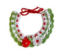 B Baosity Collier pour Chat Tricoté, Bavoir et Collier Tricotés à La Main, Ajustables et Confortables, Parfaits pour Halloween, Les Fêtes d'hiver et Les SOR, Fraise