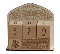 B Baosity Compteur de Livres en Bois « LUS » - Défi de Lecture - Décoration Pratique pour Bureau, Salon, Espace de Travail Ou Bibliothèque Personnel