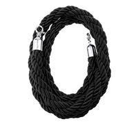B Baosity Corde de Barrière Diviseur de Files d'Attente 2/3m Corde Torsadée Cordon Séparation pour Poteaux de Guidage - Noir, 2m