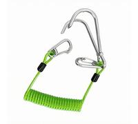 B Baosity Corde de Plongée avec Mousquetons Métalliques Double Face Acier Inoxydable 316 et Corps Spiralé Bonne Élasticité Protection des Extrémités Convient, Vert Fluorescent, 1,8 Mètre