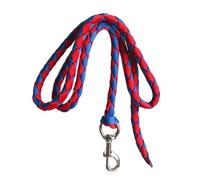 B Baosity Corde pour Cheval Longueur Webbing Laisse de Cheval avec Crochet Pivotant Équipement Équestre Tressé Solide et Doux en Polypropylène Adapté pour Prome, 2.5 m Rouge et Bleu