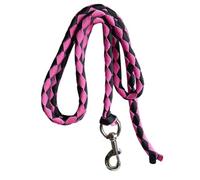 B Baosity Corde pour Cheval Longueur Webbing Laisse de Cheval avec Crochet Pivotant Équipement Équestre Tressé Solide et Doux en Polypropylène Adapté pour Prome, 2.5 m Rose et Noir