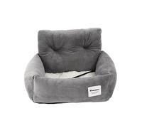 B Baosity Couchage pour Chiot en Voiture Ou SUV avec Sangle Fixe, Fond Antidérapant Gris, Sangle Amovible, Réglable et Multifonctionnelle, Lavable, pour Une UTI, 44x35x27cm