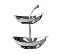 B Baosity Coupe à Fruits En Acier Inoxydable, Corbeille à Fruits, Porte-légumes, Support de Rangement, Présentoir à En-cas, Finition Miroir, Amovible, pour La C, Couche Double