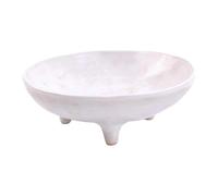 B Baosity Coupe à Fruits En Céramique à 3 Pieds avec Piédestal, Assiette Multifonctionnelle, Panier Décoratif avec Base pour Les Fêtes, Le et Les Bijoux, Blanc Dia 10.5 Cm