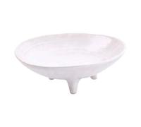 B Baosity Coupe à Fruits En Céramique à 3 Pieds avec Piédestal, Assiette Multifonctionnelle, Panier Décoratif avec Base pour Les Fêtes, Le et Les Bijoux, Blanc Dia 15.5 Cm