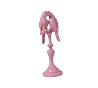 B Baosity Couple de Perroquets Décoratifs, Statue D'oiseau, Collection Unique et Mignonne, Figurine de Perroquet, Sculpture Décorative pour étagère, Décorat, Rose 8.7x8.5x27cm