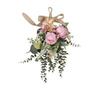B Baosity Couronne de Fleurs Artificielles pour Porte avec Branches de Chrysanthèmes et élément Décoratif Mural à Suspendre, Tissu Adapté, Violet
