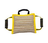 B Baosity Coussin à Mâcher pour Chien, Jouet Interactif avec Poignée en Jute, Protection et Obéissance, Idéal pour L'intérieur, Jaune