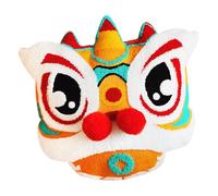 B Baosity Coussin Lion Chinois Oreiller Décoration Festive Peluche Douce Rembourrage Moelleux Housse Velours Fonction Lavable Adapté pour Salon Chambre Mariage, Orange