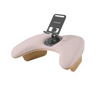 B Baosity Coussin Manucure Support Main Repose-bras avec Porte-téléphone Télescopique En Cuir PU et Bois pour Nail Art Adapté Aux Professionnelles Usage Privé, CafÉ