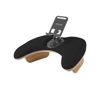 B Baosity Coussin Manucure Support Main Repose-bras avec Porte-téléphone Télescopique En Cuir PU et Bois pour Nail Art Adapté Aux Professionnelles Usage Privé, Noir