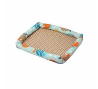 B Baosity Coussin Rafraîchissant pour Chien Tapis Lit Panier avec Centre Respirant Tressé Bords Doux Remplis Antidérapant Facile à, Poisson Océan, S pour Animaux De Moins De 2,5 Kg