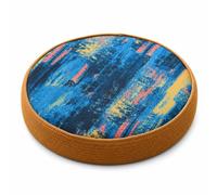 B Baosity Coussin Sol Tressé Ferme Pouf Rond, Diamètre 50 Cm, Hauteur 10 Cm, Multicolore