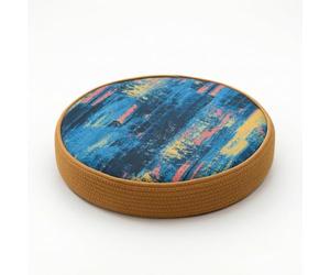 B Baosity Coussin Sol Tressé Ferme Pouf Rond, Diamètre 60 Cm, Hauteur 10 Cm, Multicolore