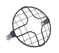 B Baosity Couvercle De Protection De Capot De Phare De Moto Universelle 7 Pouces Rétro Grill Grill, Métal (Noir)