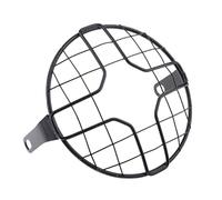 B Baosity Couvercle De Protection De Capot De Phare De Moto Universelle 7 Pouces Rétro Grill Grill, Métal (Noir)