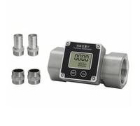 B Baosity Débitmètre Numérique Débitmètre Compteur Liquide Impulsion Afficheur Électronique en Ligne en Aluminium Capteur à Visible pour Mesures Stables avec, 1,5 Pouce, style to 2
