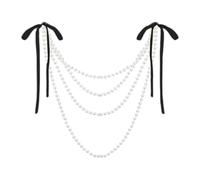 B Baosity Décoration de Chaise de Mariage Nœud de Dossier Guirlande de Cérémonie Parure de Siège Ornement En Ruban Créant Une Ambiance Romantique Adapté pour Fê, Noir