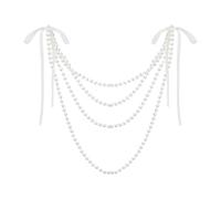 B Baosity Décoration de Chaise de Mariage Nœud de Dossier Guirlande de Cérémonie Parure de Siège Ornement En Ruban Créant Une Ambiance Romantique Adapté pour Fê, Blanc