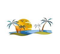 B Baosity Décoration Murale En Métal avec Palmiers et sur Une Plage Tropicale