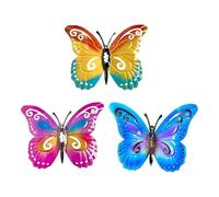 B Baosity Décoration Murale Papillon Art Mural Suspendu Sculpture Artistique Ornement En Fer avec Une Finition Délicate Approprié pour Le Salon La Chambre La, 3 PiÈces