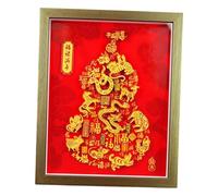 B Baosity Décoration Nouvel An Chinois Papercraft Tableau Art Festif Découpé 3D Ornement Sculpture Traditionnelle Figurine En Verre et Carton Adaptée à La, Style D