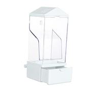 B Baosity Distributeur Automatique de Nourriture pour Oiseaux, Accessoire pour Cage, Récipient avec Couvercle Amovible, Adapté Aux Perruches, Blanc