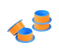 B Baosity Distributeur de Film étirable En Lot de 4 avec Support Manuel et Protège-doigts, En Polypropylène Antidérapant, 76mm, Orange Bleu