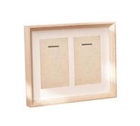 B Baosity Double Vitrine pour Photos de Collection avec Boîte de Rangement En Bois Transparent pour Badges, Style B