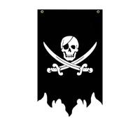 B Baosity Drapeau Pirate Bannière à Tête de Mort Pavillon de Squelette En Polyester avec Oeillets Adapté pour Fête et Décoration Murale, Type B