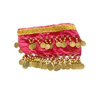 B Baosity Écharpe de Danse pour Chien Jupe Fantaisie Chaîne de Taille Créative en Polyester Léger et Sequins Brillants Costume Confortable Adaptée pour Animaux, Rose Rouge