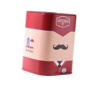 B Baosity Edge Boîte Métallique Stockage Compact Couvercle Banc Polyvalent Grand Capacité Convenable à La Conservation D'Accessoires Rangement D, Motif de Barbe Rouge
