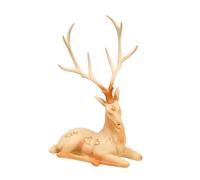 B Baosity Elk Sculpture Statue Décorative Ornement Cœur Figurine Résine Cabinet Fenêtre Détaillée Élégant Convient pour Chambre Étagère Fête Décoration Maison, Assis 24x16.5cm