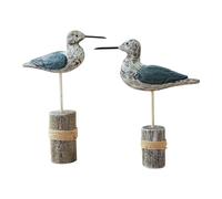 B Baosity Ensemble de 2 Figurines d'oiseaux Marins en Bois, Statues de Mouettes pour Chambre et