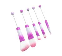 B Baosity Ensemble de Pinceaux de Maquillage, 5 Pièces, Kits D'outils de Pinceaux de Maquillage, Brosse Angulaire pour Fond de Teint Synthétique, Outil, Rouge-violet
