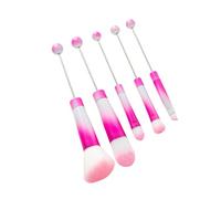 B Baosity Ensemble de Pinceaux de Maquillage, 5 Pièces, Kits D'outils de Pinceaux de Maquillage, Brosse Angulaire pour Fond de Teint Synthétique, Outil, Rose rouge