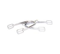 B Baosity Éperons de Cheval en Alliage de Zinc, éperons D'équitation Western pour Bottes, Accessoires équestres avec Installation Facile, Argent, M